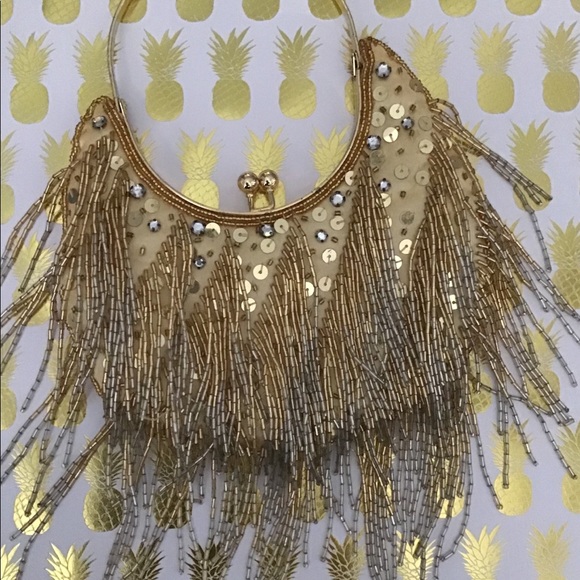 Handbags - Gold sequin purse